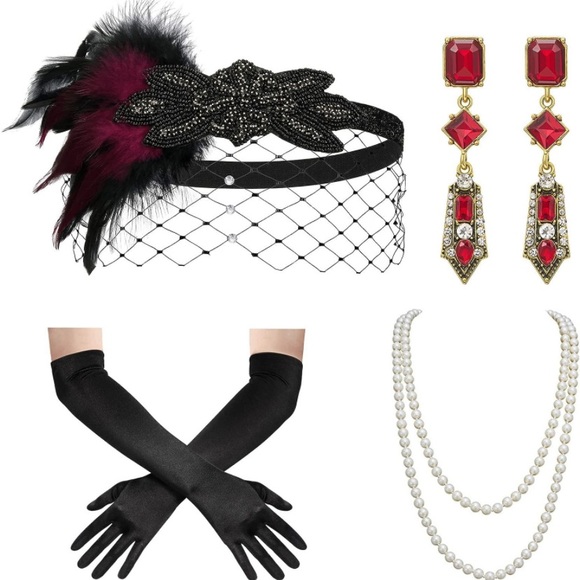 Halloween Flapper Dress with Accessories - Picture 7 of 12